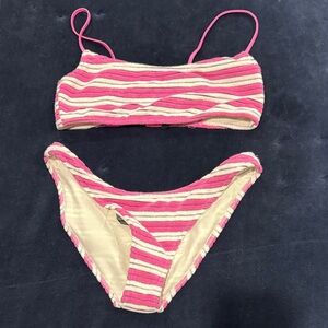 Triangl Pink and White Bikini, Small, NWT